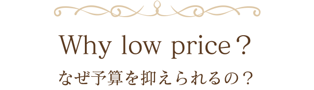 なぜ予算を抑えられるの？
